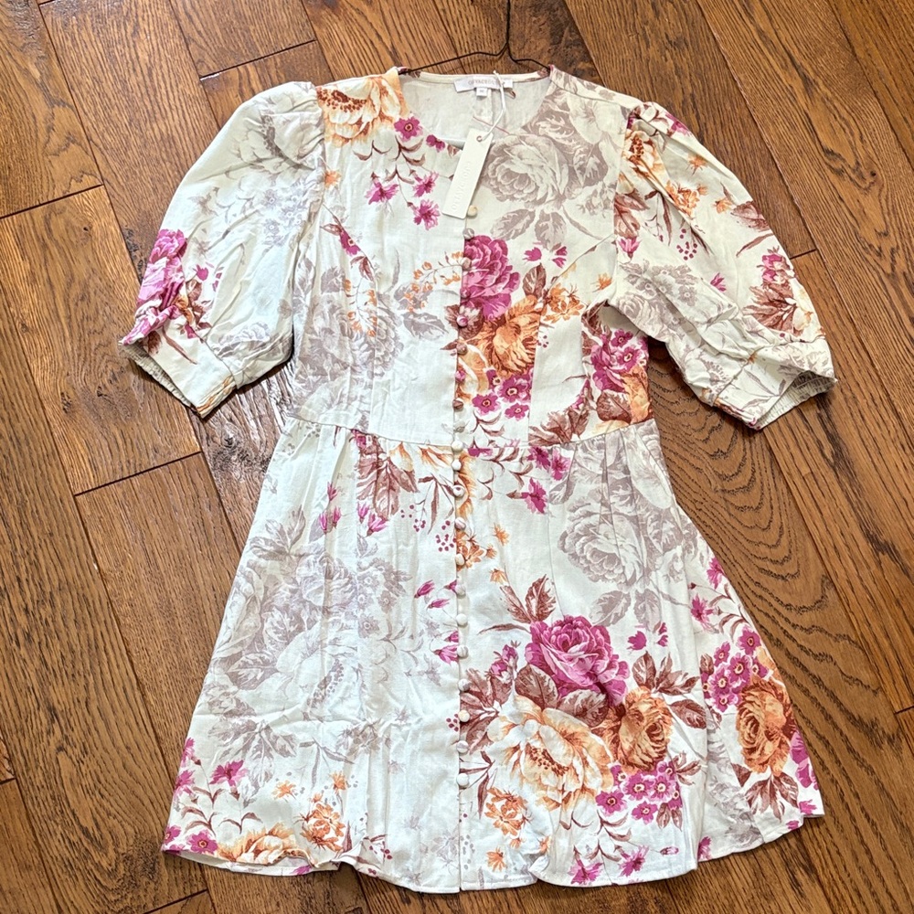 Olivaceous Kids Floral Dress in Pink and Brown